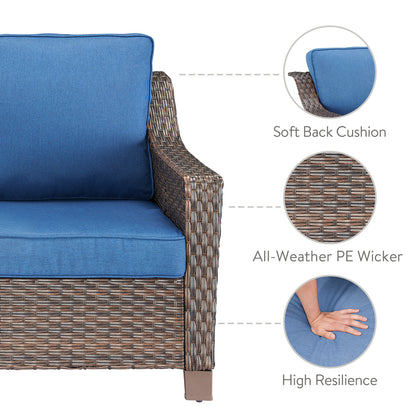 4PC Patio Seating Set with 2 Lounge Chairs & 2 Ottomans, DAR Series