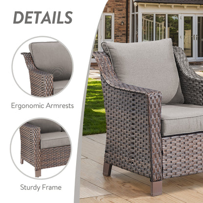 4PC Patio Seating Set with 2 Lounge Chairs & 2 Ottomans, DAR Series