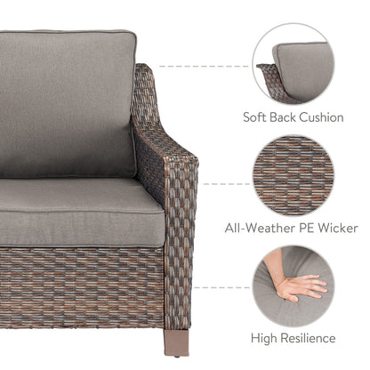 4PC Patio Seating Set with 2 Lounge Chairs & 2 Ottomans, DAR Series