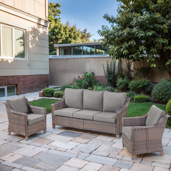3PC Patio Conversation Set with 3-Seat Sofa & 2 Lounge Chairs, DAR Series