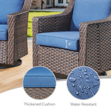Belord 5-piece patio conversation set with sofa, swivel chairs, and ottomans, featuring comfortable cushions and stylish design.