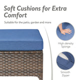 Belord 5-piece patio conversation set with sofa, swivel chairs, and ottomans, featuring comfortable cushions and modern outdoor design.