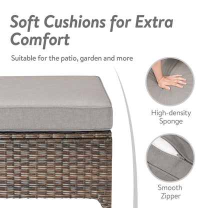 5PC Patio Conversation Set with Sofa, 2 Swivel Rocker Chairs & 2 Ottomans, DAR Series