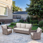 3PC Patio Conversation Set with 3-Seat Sofa & 2 Swivel Rocker Chairs, DAR Series