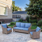 3PC Patio Conversation Set with 3-Seat Sofa & 2 Swivel Rocker Chairs, DAR Series