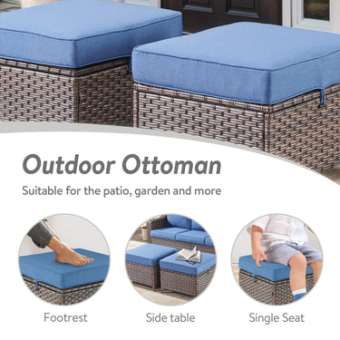 Belord 4-piece patio conversation set with swivel rockers and ottomans, featuring cushioned seats and a stylish outdoor design.