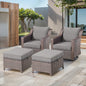 4PC Patio Seating Set with 2 Swivel Rocker Chairs & 2 Ottomans, DAR Series