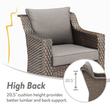 Belord 4-piece patio conversation set with swivel rockers and ottomans, featuring cushioned seats and a modern outdoor design.