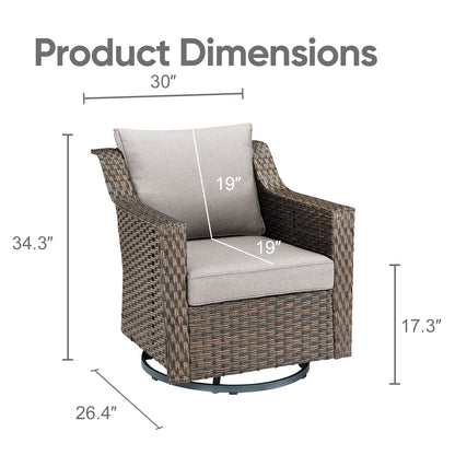 4PC Patio Swivel Rocker Chair Set – Outdoor Conversation Seating, DAR Series
