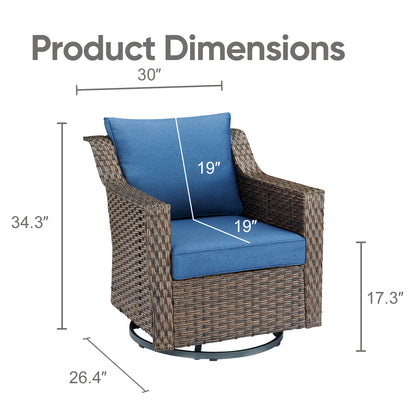 4PC Patio Swivel Rocker Chair Set – Outdoor Conversation Seating, DAR Series