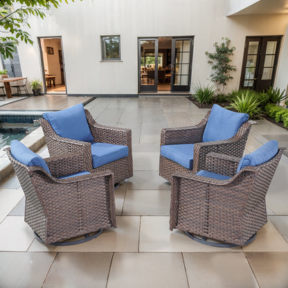 4PC Patio Swivel Rocker Chair Set – Outdoor Conversation Seating, DAR Series