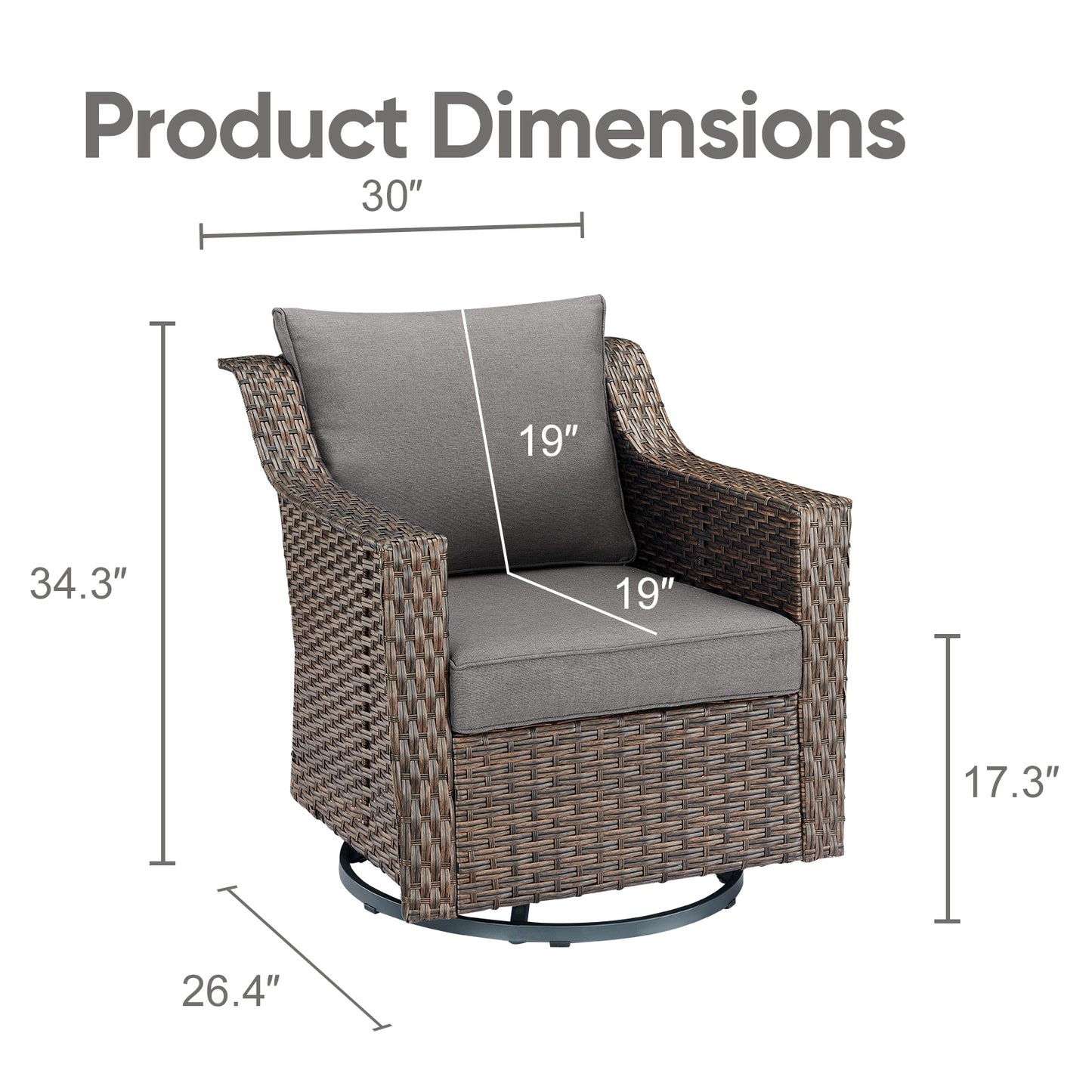 4PC Patio Swivel Rocker Chair Set – Outdoor Conversation Seating, DAR Series