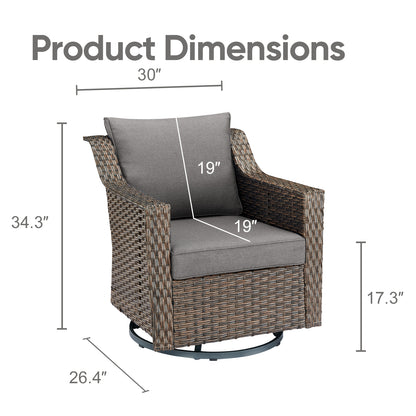 4PC Patio Swivel Rocker Chair Set – Outdoor Conversation Seating, DAR Series