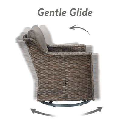 4PC Patio Swivel Rocker Chair Set – Outdoor Conversation Seating, DAR Series