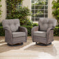 Swivel Patio Chairs (Set of 2) – Wide T-Back Design & 5" Thick Cushions, T Series