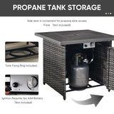 Belord 30-inch round propane fire pit table with hidden tank, 50,000 BTU patio fire table set, modern outdoor heating solution