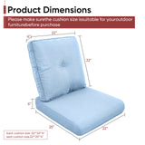 2 Set High Back and Deep Seating Outdoor Cushion with Button, 22'' x 24'' - Belord