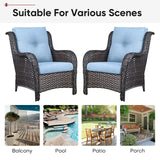 2 Set High Back and Deep Seating Outdoor Cushion with Button, 22'' x 24'' - Belord