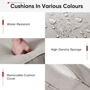 2 Set High Back and Deep Seating Outdoor Cushion with Button, 22'' x 24'' - Belord