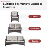 2 Set High Back and Deep Seating Outdoor Cushion with Button, 22'' x 24'' - Belord