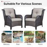 2 Set High Back and Deep Seating Outdoor Cushion with Button, 22'' x 24'' - Belord