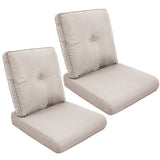 2 Set High Back and Deep Seating Outdoor Cushion with Button, 22'' x 24'' - Belord