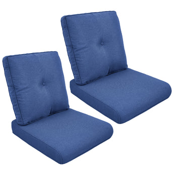 2 Set High Back and Deep Seating Outdoor Cushion with Button, 22'' x 24'' - Belord