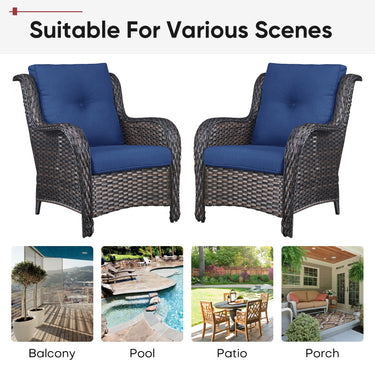 2 Set High Back and Deep Seating Outdoor Cushion with Button, 22'' x 24'' - Belord