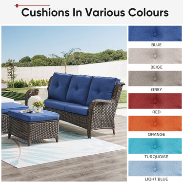 2 Set High Back and Deep Seating Outdoor Cushion with Button, 22'' x 24'' - Belord