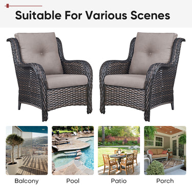 2 Set High Back and Deep Seating Outdoor Cushion with Button, 22'' x 24'' - Belord