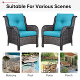 2 Set High Back and Deep Seating Outdoor Cushion with Button, 22'' x 24'' - Belord