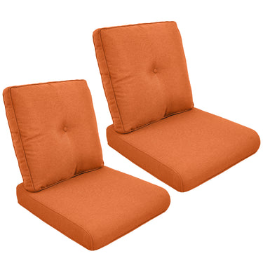 2 Set High Back and Deep Seating Outdoor Cushion with Button, 22'' x 24'' - Belord
