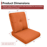 2 Set High Back and Deep Seating Outdoor Cushion with Button, 22'' x 24'' - Belord