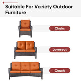 2 Set High Back and Deep Seating Outdoor Cushion with Button, 22'' x 24'' - Belord