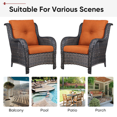 2 Set High Back and Deep Seating Outdoor Cushion with Button, 22'' x 24'' - Belord