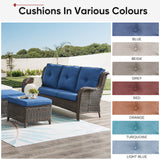 2 Set High Back and Deep Seating Outdoor Cushion with Button, 22'' x 24'' - Belord