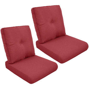 2 Set High Back and Deep Seating Outdoor Cushion with Button, 22'' x 24'' - Belord