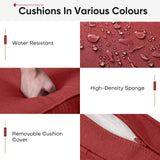 2 Set High Back and Deep Seating Outdoor Cushion with Button, 22'' x 24'' - Belord