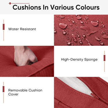 2 Set High Back and Deep Seating Outdoor Cushion with Button, 22'' x 24'' - Belord