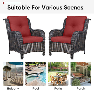 2 Set High Back and Deep Seating Outdoor Cushion with Button, 22'' x 24'' - Belord