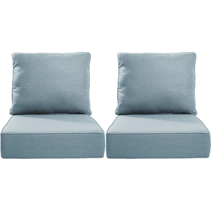 Belord 4-Piece Replacement Seat Back Cushions Set with Olefin Fabric and Zipper, 6"H x 22"W x 24"D