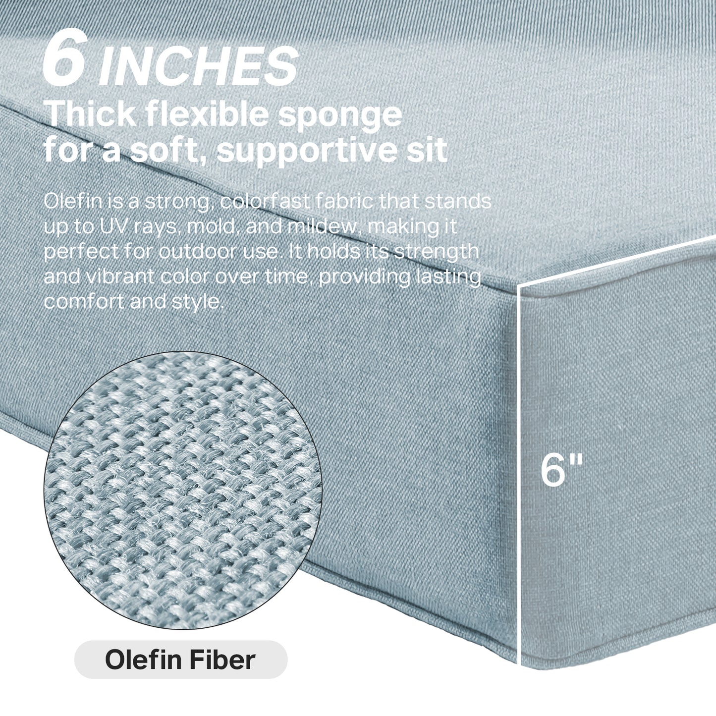 Belord 4-Piece Replacement Seat Back Cushions Set with Olefin Fabric and Zipper, 6"H x 22"W x 24"D