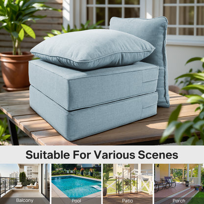 Belord 4-Piece Replacement Seat Back Cushions Set with Olefin Fabric and Zipper, 6"H x 22"W x 24"D