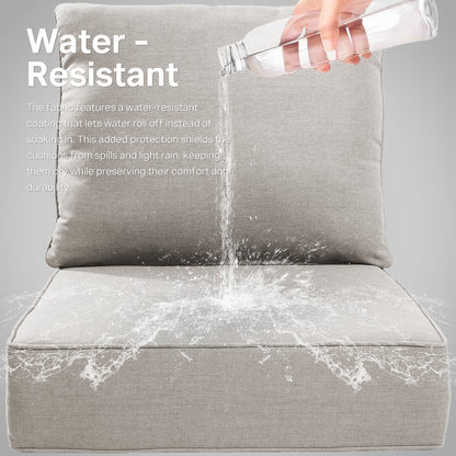 Belord 4-Piece Replacement Seat Back Cushions Set with Olefin Fabric and Zipper, 6"H x 22"W x 24"D