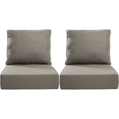 Belord 4-Piece Replacement Seat Back Cushions Set with Olefin Fabric and Zipper, 6"H x 22"W x 24"D