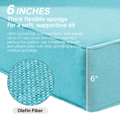 Belord 4-Piece Replacement Seat Back Cushions Set with Olefin Fabric and Zipper, 6"H x 22"W x 24"D