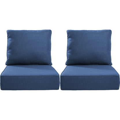 Belord 4-Piece Replacement Seat Back Cushions Set with Olefin Fabric and Zipper, 6"H x 22"W x 24"D