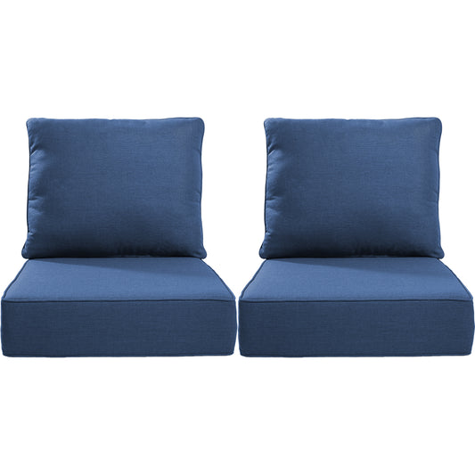 Belord 4-Piece Replacement Seat Back Cushions Set with Olefin Fabric and Zipper, 6"H x 22"W x 24"D