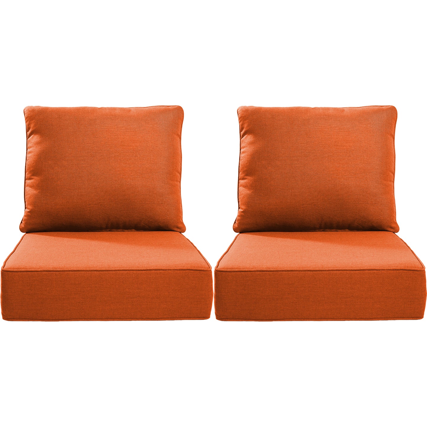 Belord 4-Piece Replacement Seat Back Cushions Set with Olefin Fabric and Zipper, 6"H x 22"W x 24"D