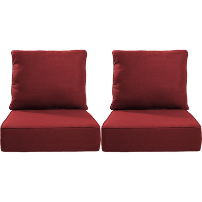 Belord 4-Piece Replacement Seat Back Cushions Set with Olefin Fabric and Zipper, 6"H x 22"W x 24"D